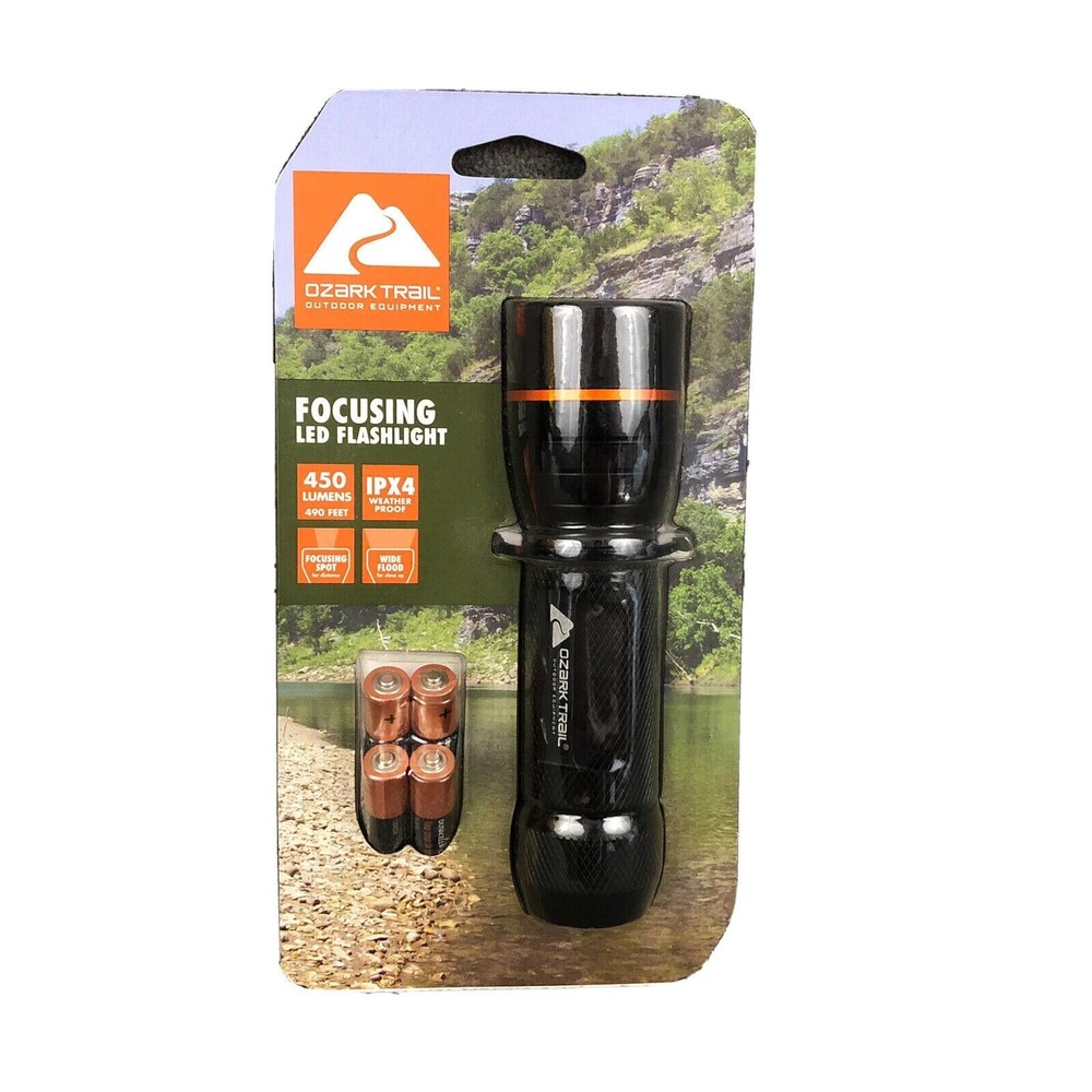 Ozark Trail Camping Flashlight Set LED 450 Lumens With AAA Batteries Brand New